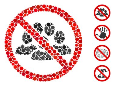 Kolaj Durdur insanlar topluluk simgesi Değişken boyutlar, konumlar ve oranlarda daire elementleri birleşik. Vektör çemberi elementleri soyut mozaik olarak düzenlenir. İnsanlar kalabalık simgesini durdurur..