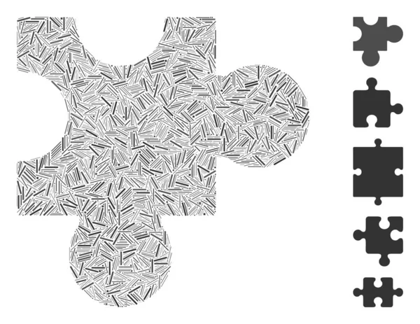 Піктограма Додатка Вилучення Мозаїки Розроблена Вузьких Елементів Випадкових Розмірах Кольорових — стоковий вектор