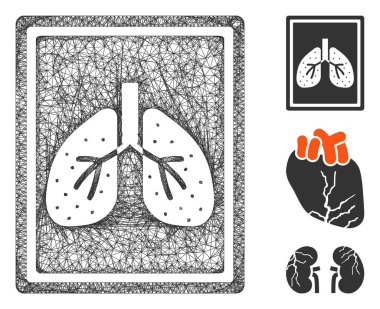 Akciğerler Flüorografi Çokgen Web Vektör Ağı ResmiComment