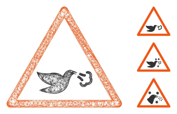Bird Flu Warning Polygonal Web Vector Mesh Illustration — Stock Vector
