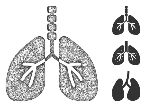 Sistema de respiración Poligonal Web Vector Mesh Illustration — Archivo Imágenes Vectoriales