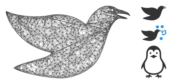 Вектор многоугольной сети Flying Bird — стоковый вектор