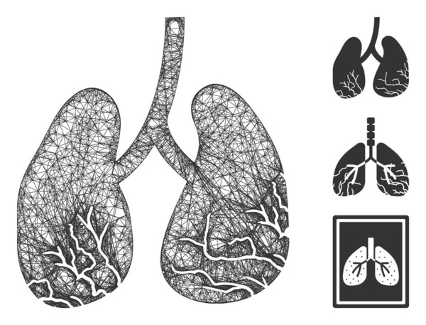 Płuco Rak Wielokątna sieć wektorowa Ilustracja — Wektor stockowy