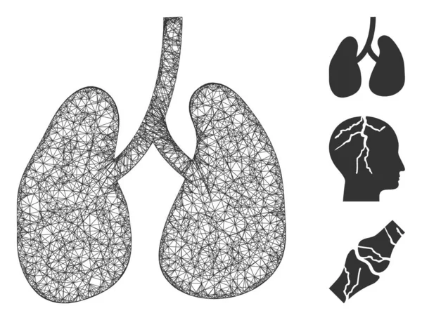 Ilustração poligonal da malha do vetor da Web dos pulmões —  Vetores de Stock