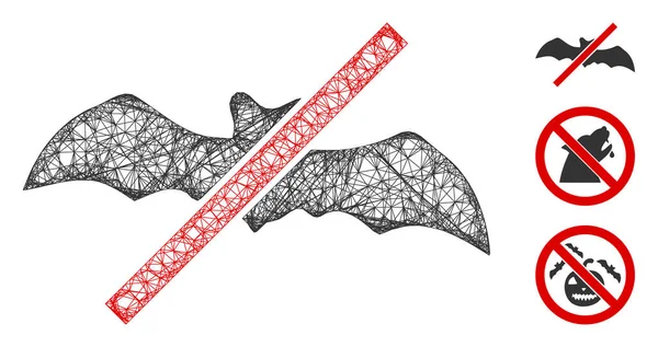 没有Bats Polygonal Web向量Mesh示例 — 图库矢量图片