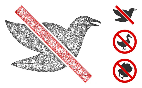 Illustration de maille vectorielle Web polygonale Stop Bird — Image vectorielle