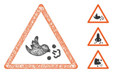 Kuş Gribi Uyarı Çokgen Web Vektör Ağı ResimleriComment