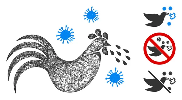 Иллюстрация многоугольной векторной сетки птичьего гриппа — стоковый вектор