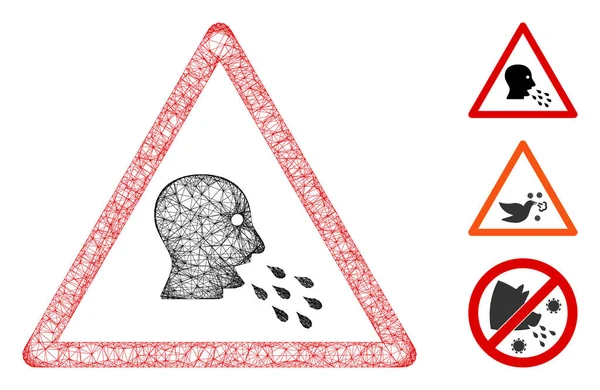 Заражене попередження пацієнта Багатокутна веб-мережа Векторні ілюстрації — стоковий вектор