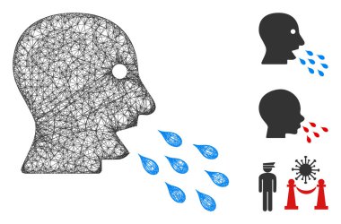 Solunum Enfeksiyonu Çokgen Web Vektörü Ağ İllüstrasyonu