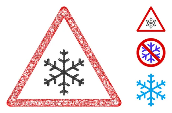 Προειδοποίηση χιονιού Πολυγωνική απεικόνιση διανυσματικών ματιών ιστού — Διανυσματικό Αρχείο