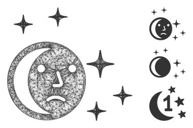 Dün geceki Çokgen Web Vektör Ağ İllüstrasyonu