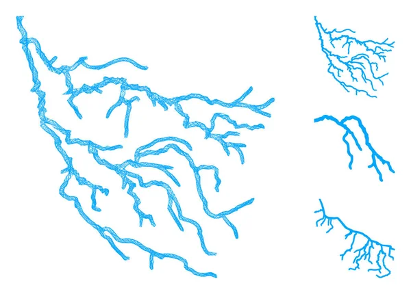 Rzeka Polygonal Web Wektor Ilustracja siatki — Wektor stockowy