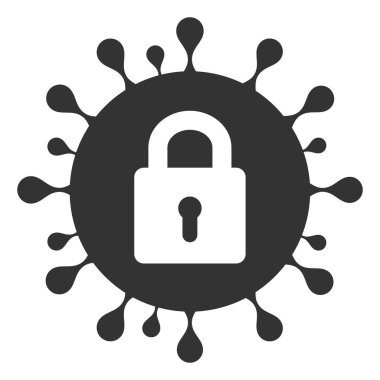 Vektör Düz Kilitli Coronavirüs Simgesi