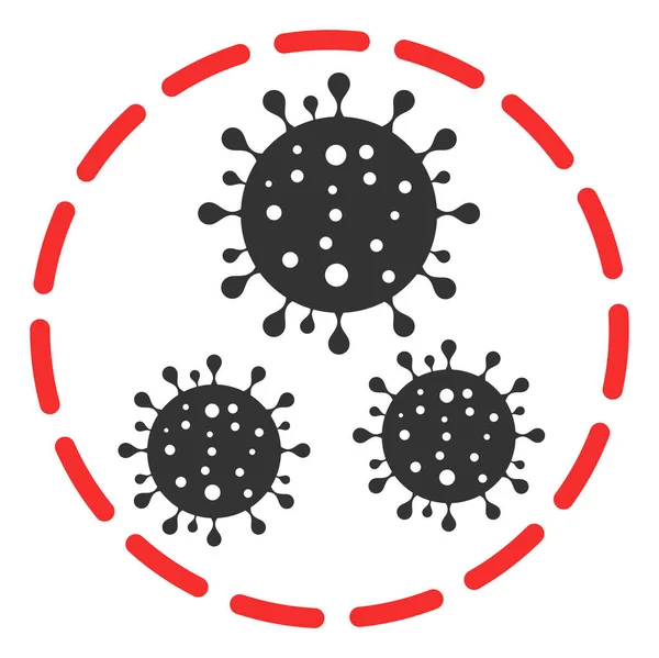 Icona Area Coronavirus piatta vettoriale — Vettoriale Stock