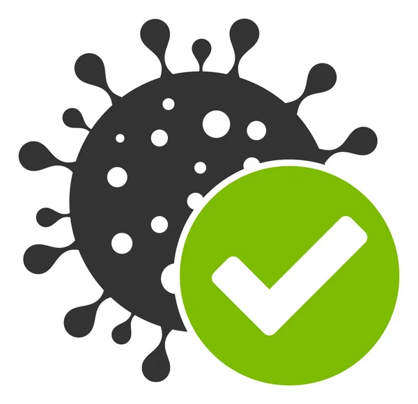 Vector Flat Coronavirus bestätigt Icon — Stockvektor