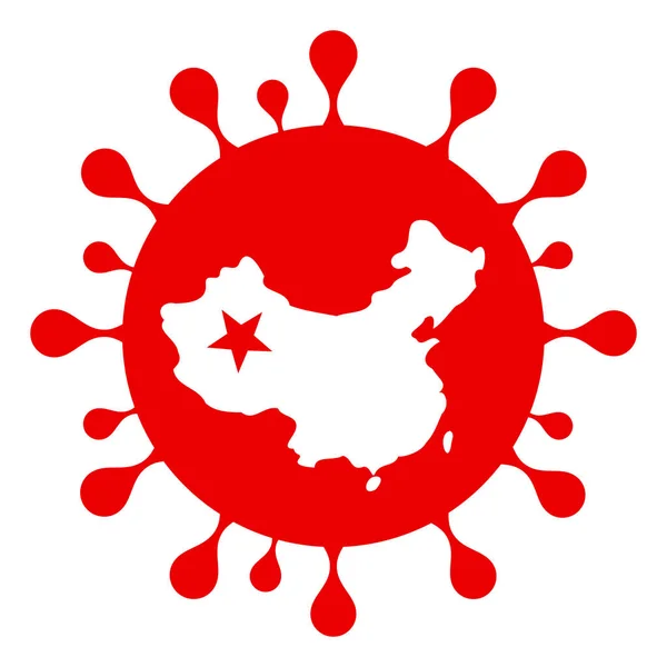 Vector plano chino Coronavirus icono — Vector de stock