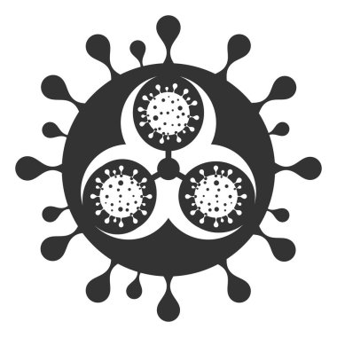 Raster Düz Tehlike Virüs Simgesi