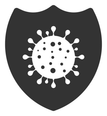 Raster Düz Coronavirüs Kalkan Simgesi