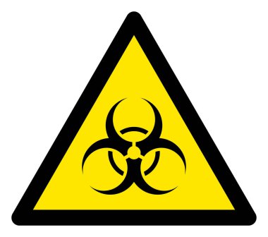 Raster Düz Biyolojik Tehlike Uyarı Simgesi