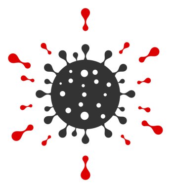 Raster Düz Coronavirüs Parçacık Simgesi