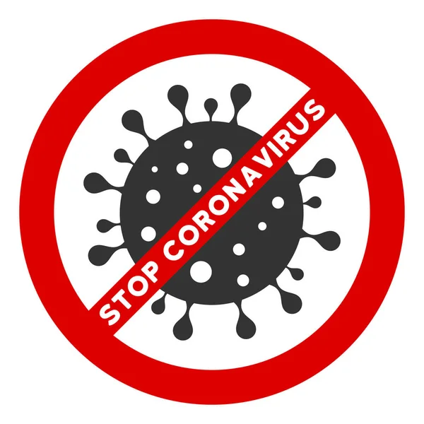 Raster Flat Stop Coronavirus Ikone — Stockfoto