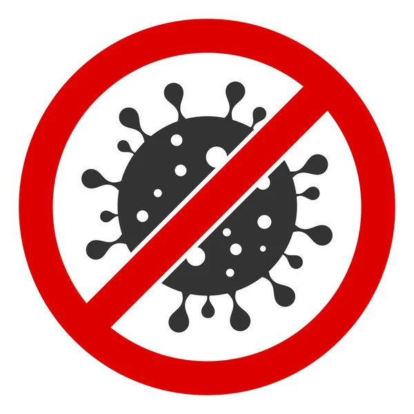 Raster Flat Stop Covid-19 Virus Icon — 图库照片