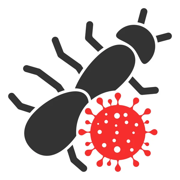 Raster Flat Ant Virus Ikone — Stockfoto