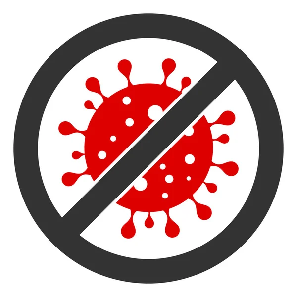 Raster Flat No Covid-19 Virus Icon — 图库照片