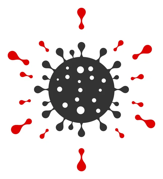 Raster Flat Coronavirus Particles Icon — Stockfoto