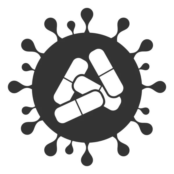 Raster Flat Coronavirus Pills Icon — Stock Photo, Image