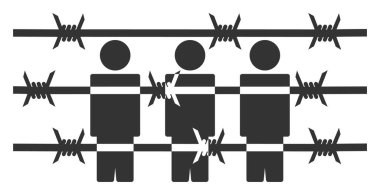 Vektör Düz Dikenli Tel Mahkûm Simgesi