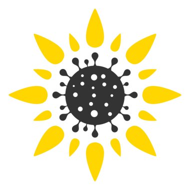 Vektör Düz Coronavirüs Parlak Simge