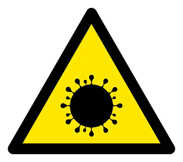 Vector Flat Coronavirus aviso Icono — Archivo Imágenes Vectoriales
