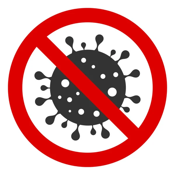 Vektor flach kein Coronavirus-Symbol — Stockvektor