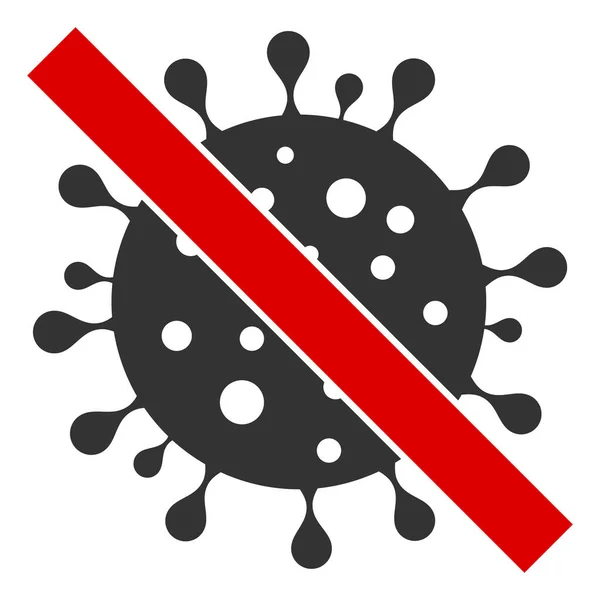 Ícone de vírus Vector Flat Stop Pneumonia —  Vetores de Stock