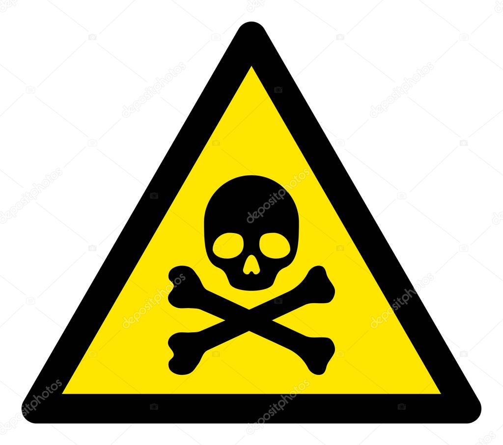 Vector Flat Death Skull Warning Icon