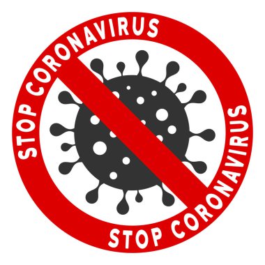 Raster Flat Coronavirüs Simgesini Durdur