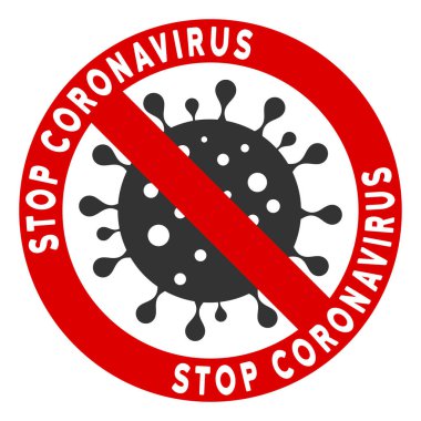 Raster Flat Coronavirüs Simgesini Durdur