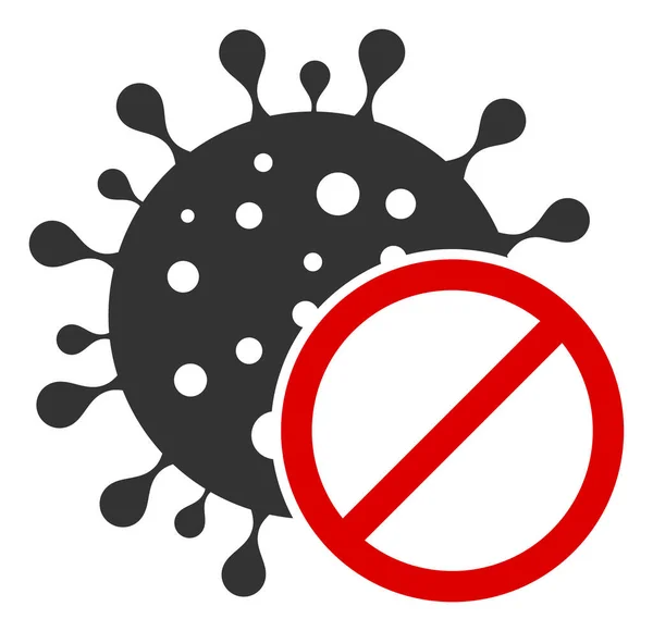 Raster Flat Forbidden Coronavirus Icon — 图库照片