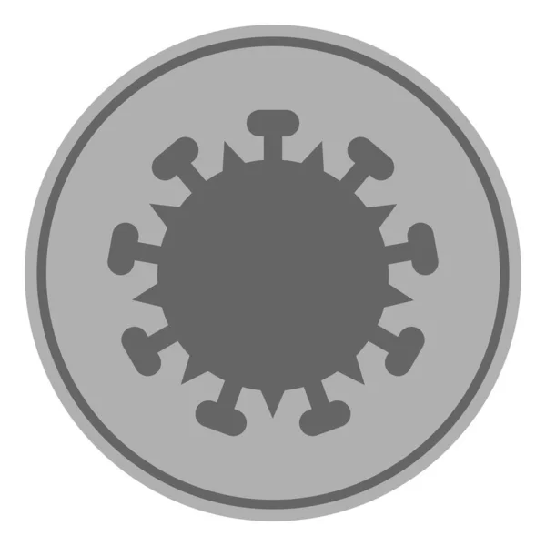 Raster płaski srebrny Coronavirus ikona monety — Zdjęcie stockowe