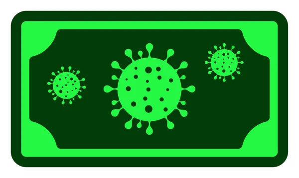 Raster Flat Coronavirus Banknote Icon —  Fotos de Stock