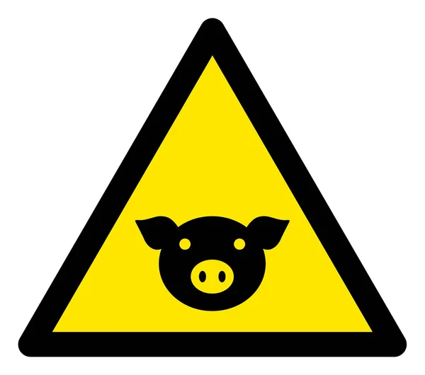 Ikona ostrzegawcza Raster Flat Pork — Zdjęcie stockowe