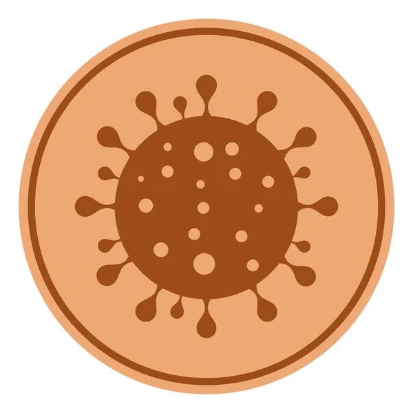 Raster Flat Bronze Coronavirus Coin Ikon — Stockfoto