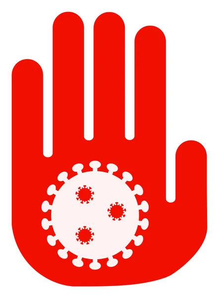Vector Flat Stop Coronavirus Hand Ikoon — Stockvector
