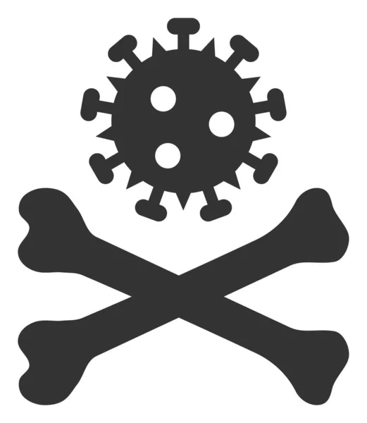 Vector Flat Mortal Virus Icon — Stock Vector