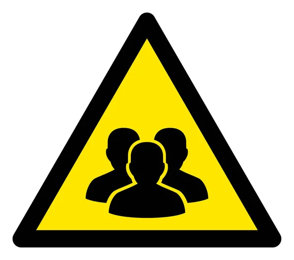 Vector Flat People Warning Icon — 스톡 벡터