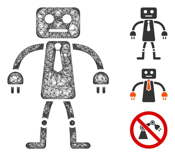 Ilustração oficial da malha do vetor da Web do robô poligonal —  Vetores de Stock