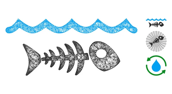 Ilustração poligonal da malha do vetor da Web da poluição da água —  Vetores de Stock