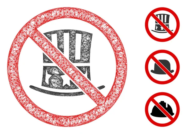 No American Hat Poligonal Web Vector Mesh Illustration — Archivo Imágenes Vectoriales